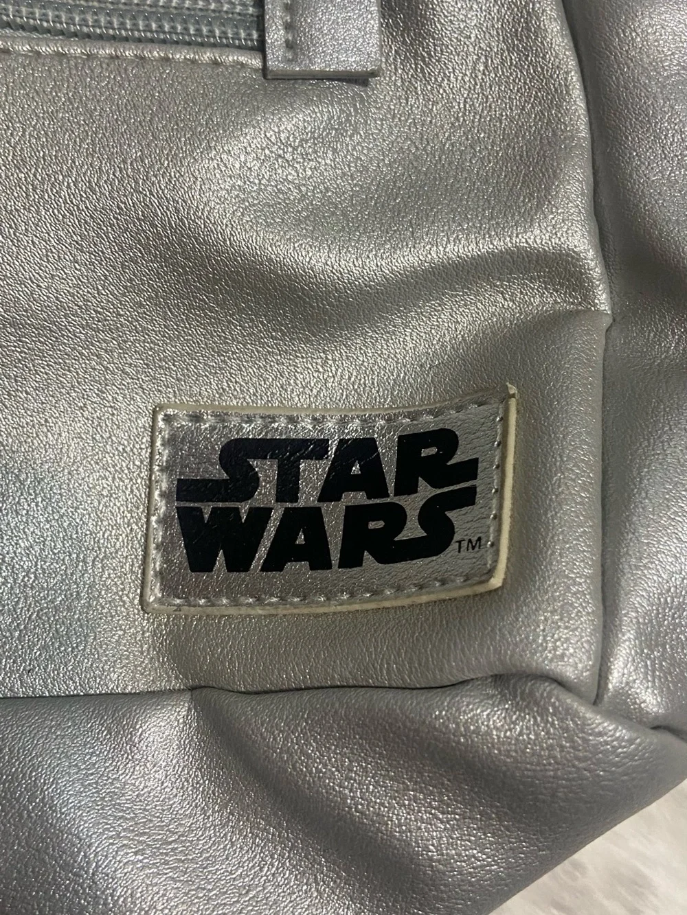 Star Wars Silver Kids Backpack with Green Baby Yoda Accent